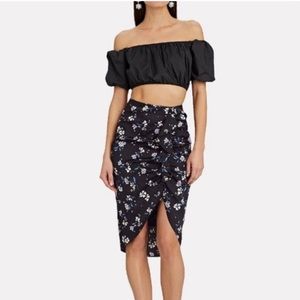 COPY - Veronica Beard Hazel Floral Ruched Silk Ruffle Mini Pencil Skirt Size 8